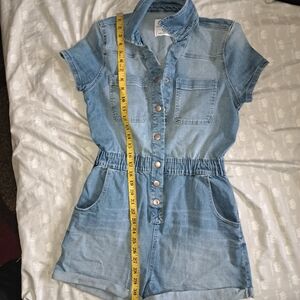 Celebrity Pink Light Blue Denim Romper